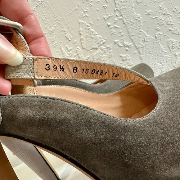 Roland Mouret runway 2012 gray platform heels 39.5 snakeskin and suede leather - Picture 9 of 12